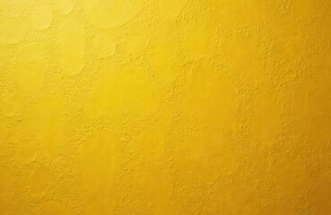 Bright yellow stucco wall texture, weathered and aged with rough, bumpy surface. Painted cement background shows subtle circular patterns and gritty, detailed finish, offering vintage urban feel.