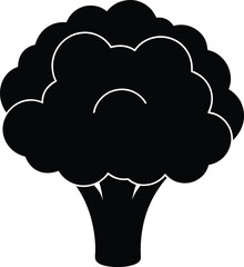 Cauliflower Silhouette Vector Art Illustration