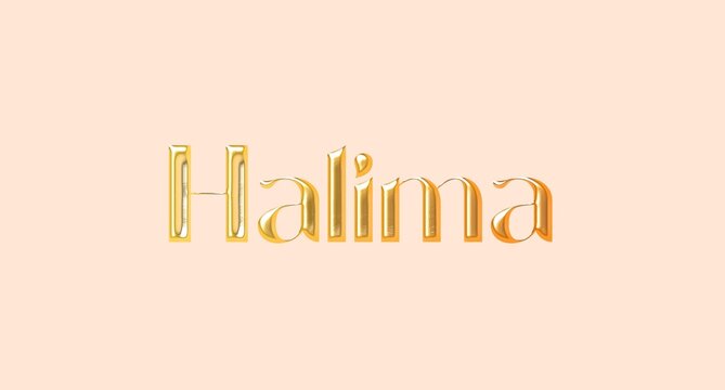 Halima name. Arabic latin Name illustration. Colorful gradient graphic vector typography with removable background. 3D Separate Arabian name.