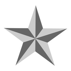 Obraz premium Simple geometric five-pointed star icon in gray color on white background, minimalist design symbol 