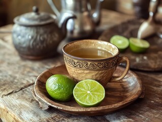A green tea with a lime.