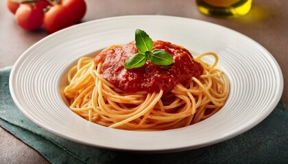 classic spaghetti pasta with red sauce