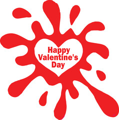Happy Valentine's Day Splatter Heart art and illustration