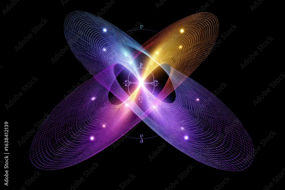 Wall mural probability density function showing quantum superposition of states