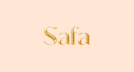 Safa name. Arabic latin Name illustration. Colorful gradient graphic vector typography with removable background. 3D Separate Arabian name.