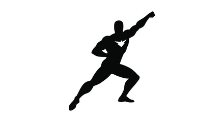 title Dynamic Silhouette of a Man in Action Pose