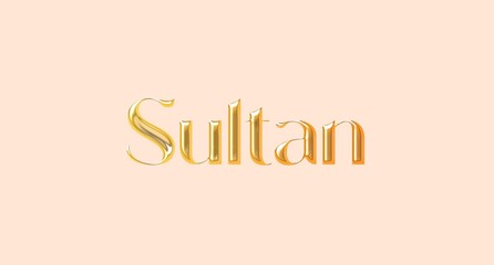 Sultan name. Arabic latin Name illustration. Colorful gradient graphic vector typography with removable background. 3D Separate Arabian name.