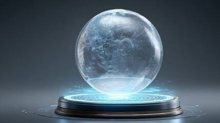 Futuristic Earth Globe on Floating Stand