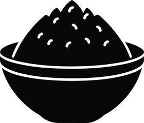 Egg Fried Rice Silhouette Vector Art Illustration