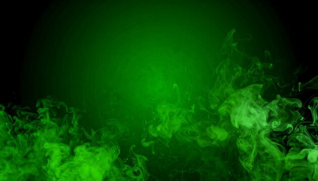 Abstract vibrant green smoke