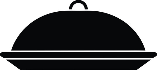 Food Tray Silhouette Vector Art Illustration