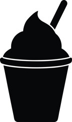 Frozen Yogurt Silhouette Vector Art Illustration