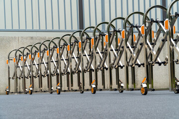 Obraz premium Movable and portable street fence for preventing cars entering the area.