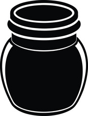 Ghee Jar Silhouette Vector Art Illustration