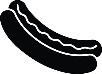 Hotdog Silhouette Vector Art Illustration
