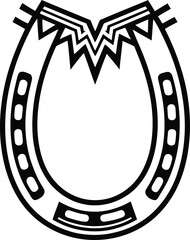 Horseshoe Vector –  Lucky Charm Outline Design