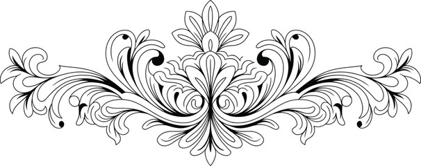 Elegant Floral Ornament Vector &ndash; Decorative Vintage Flourish Design