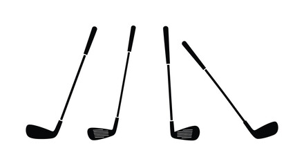 Four Golf Clubs Silhouette Graphic Design