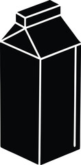 Milk Carton Silhouette Vector Art Illustration