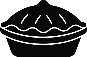 Meat Pie Silhouette Vector Art Illustration