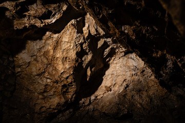 Natural underground dolomite formations in the Bozkov Dolomite Caves (Bozkovske dolomitove jeskyne), a protected site in the Czech Republic