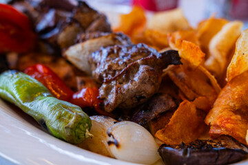 Turkish traditional beef shashlik food photos