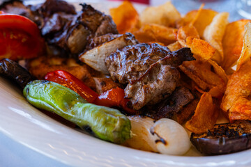 Turkish traditional beef shashlik food photos