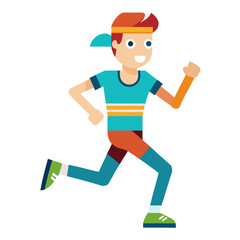 boy running on the road