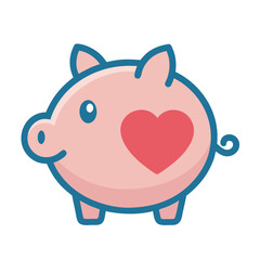 piggy bank with a coin