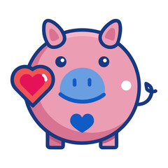 pink piggy bank with pink ribbon