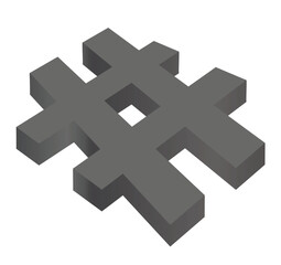 Obraz premium Hash mark sign 3D. vector 