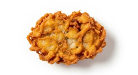 Golden, crispy, fried food, likely a fritter or a patty