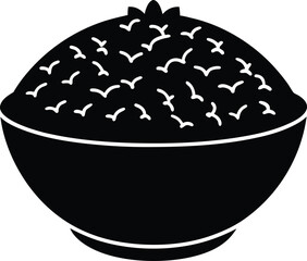 seafood fried rice silhouette vector  no details  .eps