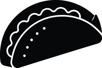 taco silhouette vector art illustration