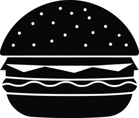 vegan burger silhouette vector art illustration