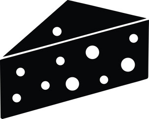 vegan cheese silhouette vector art illustration