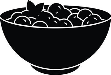 vegan salad silhouette vector art illustration