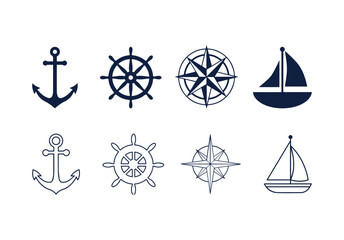 Ship anchor or boat anchor flat icon for apps and websites