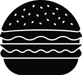 veggie burger silhouette vector art illustration