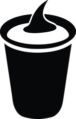 yogurt for baby silhouette vector art illustration