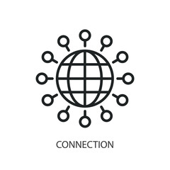 Connection thin line vector icons.