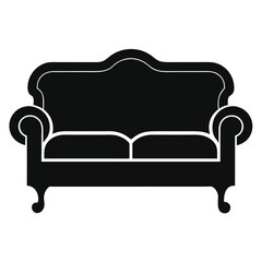 Elegant Black Silhouette Vintage Sofa: Classic Furniture Icon, Home Decor