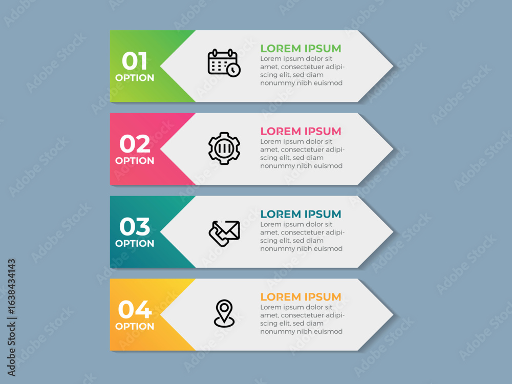 Wall mural timeline infographic design element and number options. business concept with 4 steps. can be used f