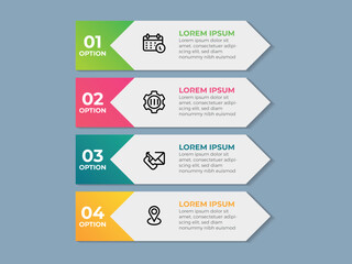 Timeline infographic design element and number options. Business concept with 4 steps. Can be used for workflow layout, diagram, annual report, web design. Vector business template for presentation.