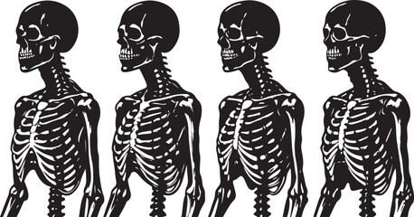 Vintage sketch of a fashion silhouette of a woman with long hair, an artistic black drawing of a person's body