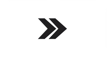 Geometric rightward arrow symbol, minimalistic design, modern navigation icon vector shape,