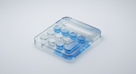 Transparent glass calculator icon on white background. (1)
