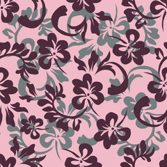 Seamless beautiful vintage flower pattern textile design
