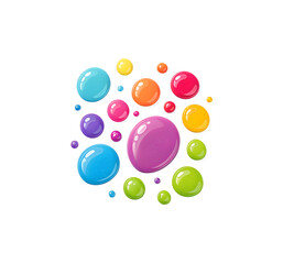 Vibrant Glossy Abstract Blob Shapes with Liquid Texture – Playful Organic Forms and Colorful 3D Design on White Background

