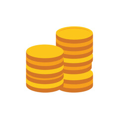 Coins neatly stacked